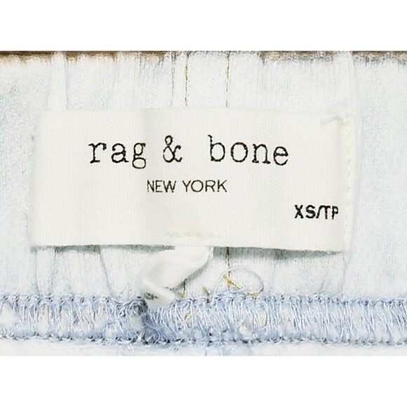 Rag & Bone Miramar Jogger Women Size XS Light Wash Denim Print Terry (25x26.5) - Picture 5 of 6